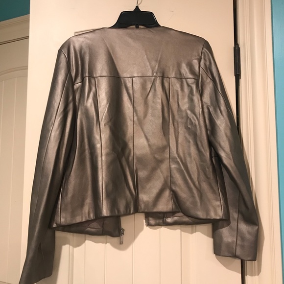 Liz Claiborne Faux Leather Jacket Metallic M - Picture 4 of 5